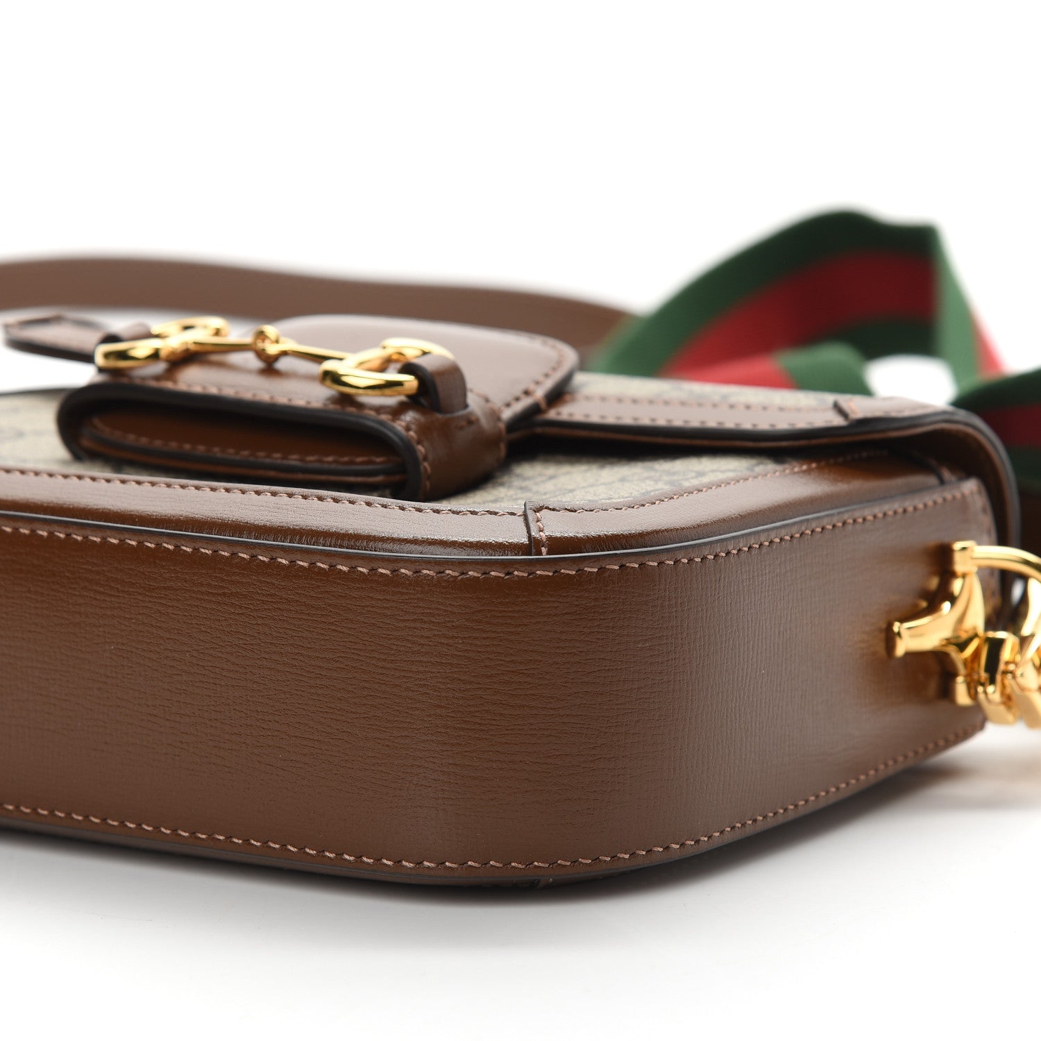 Gucci GG Supreme Monogram Web Mini Horsebit 1955 Shoulder Bag Beige Brown Sugar 10 of 10