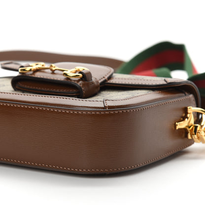 Gucci GG Supreme Monogram Web Mini Horsebit 1955 Shoulder Bag Beige Brown Sugar 10 of 10