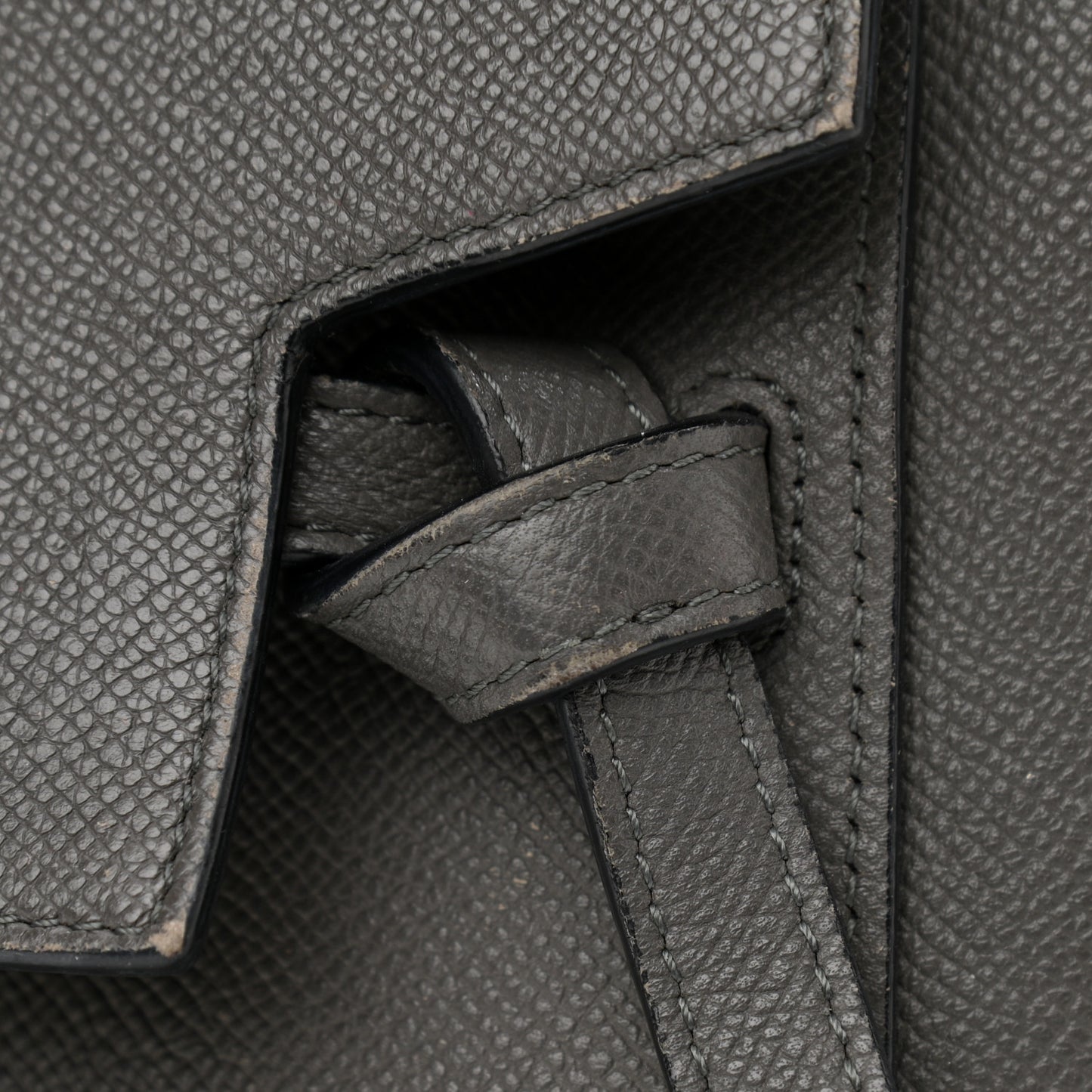 Grained Calfskin Micro Belt Bag Grey
