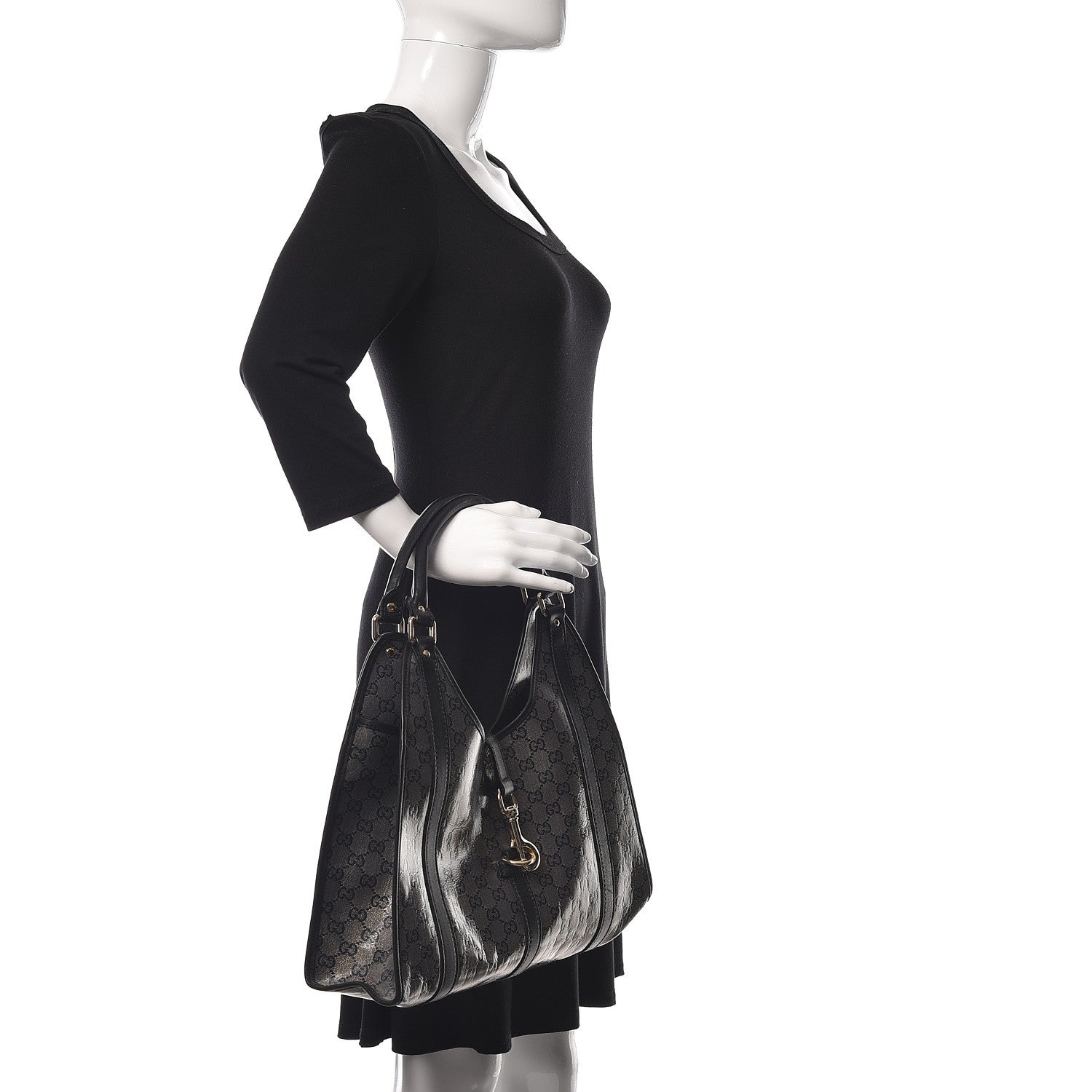 Gucci Crystal Monogram Medium Joy Shoulder Bag Black 2 of 10