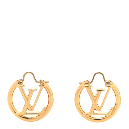 Louis Vuitton Metal Small Louise Hoop Earrings Gold 1 of 5