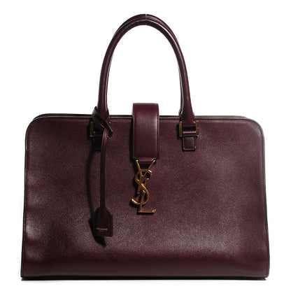 Saint Laurent Smooth Calfskin Medium Cabas Monogram Bordeaux 1 of 9