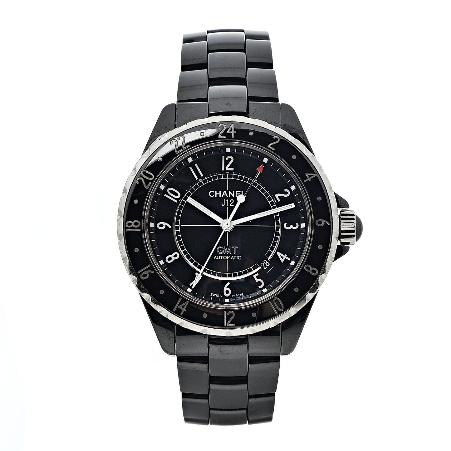 Stainless Steel Ceramic 41mm J12 GMT Automatic Watch Black