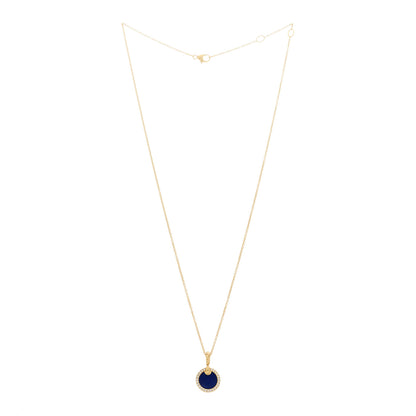 David Yurman 18K Yellow Gold Diamond Lapisl Lazuli Petite Elements Necklace 3 of 4