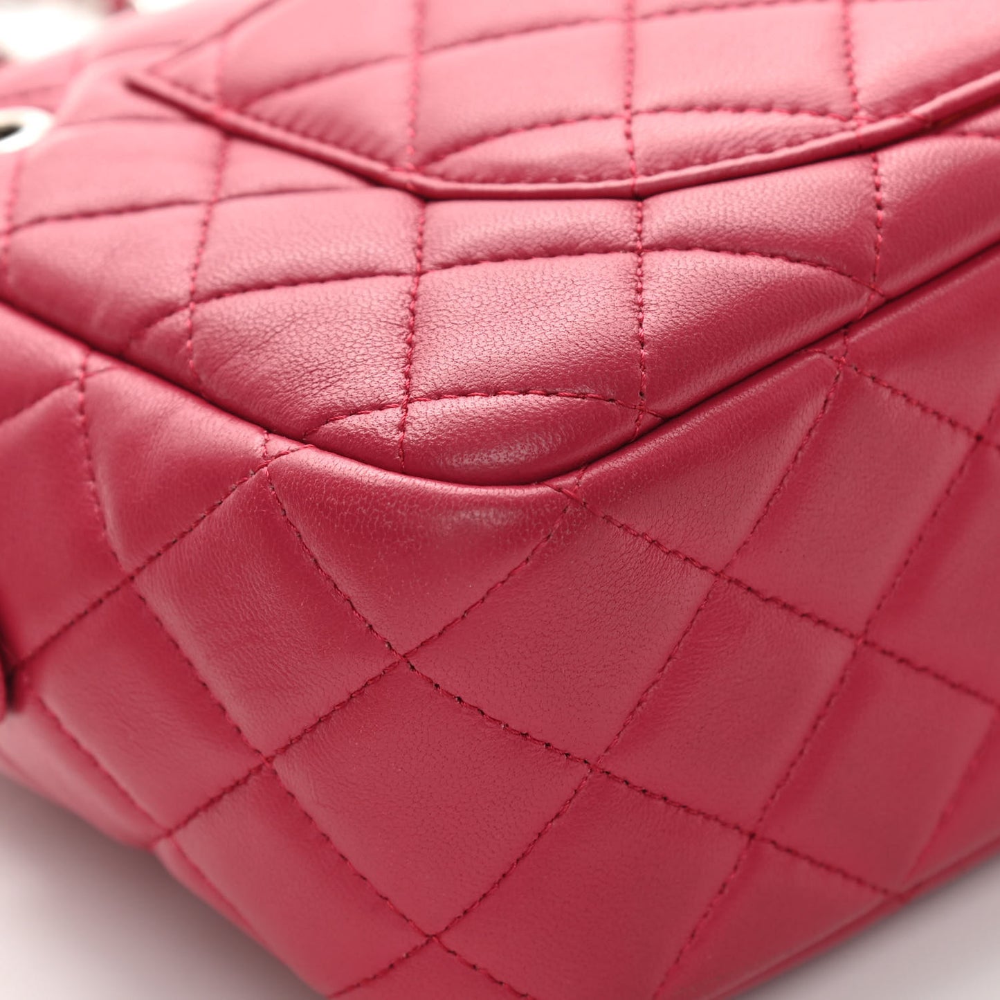 Lambskin Quilted Camera Case Pink