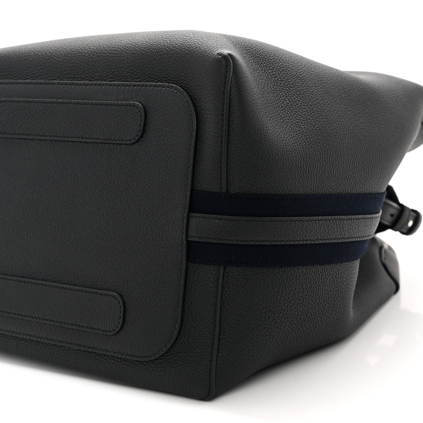 Grained Calfskin Large Bale Bag Navy Blue