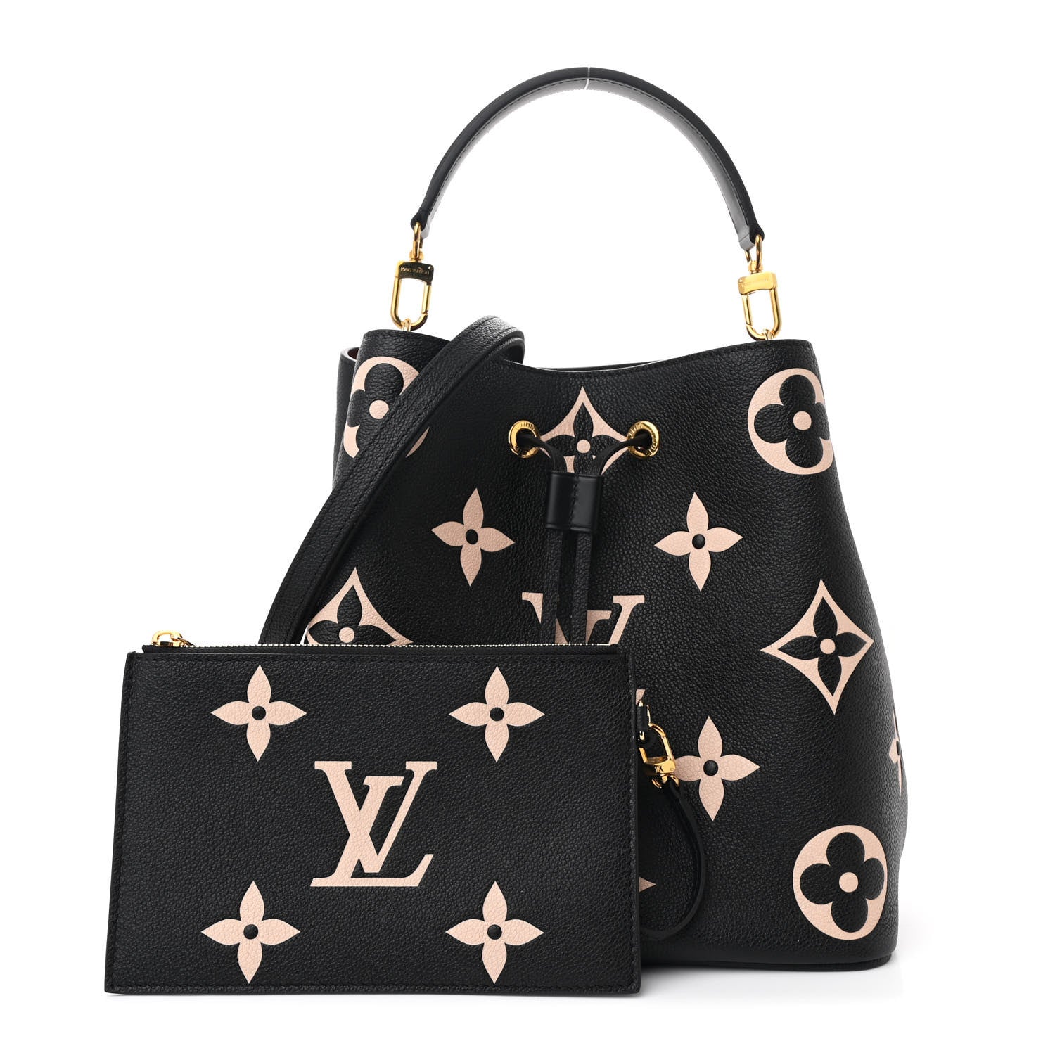 Louis Vuitton Empreinte Monogram Giant Neonoe MM Black Beige 3 of 12