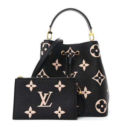 Louis Vuitton Empreinte Monogram Giant Neonoe MM Black Beige 3 of 12