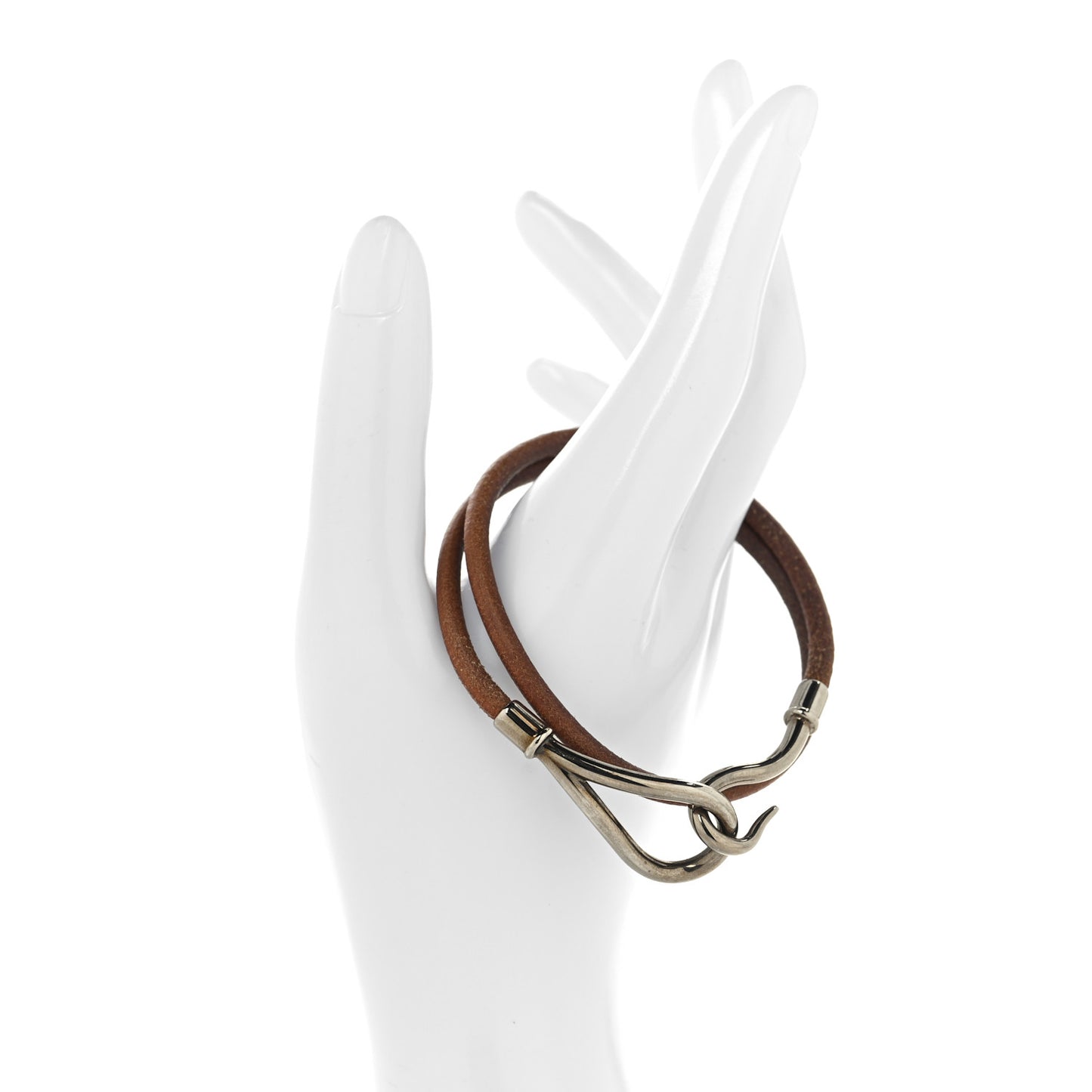 Natural Bridle Jumbo Hook Double Tour Bracelet Bouton