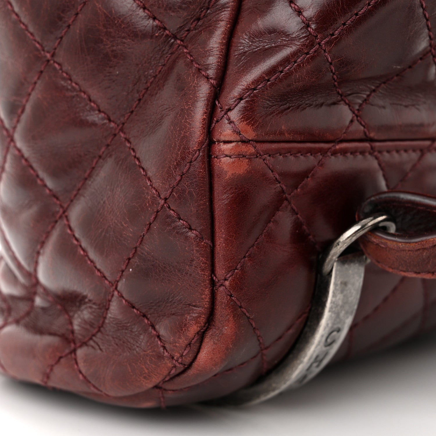 Chanel Glazed Calfskin Quilted Large Salzburg Backpack Burgundy 12 of 14