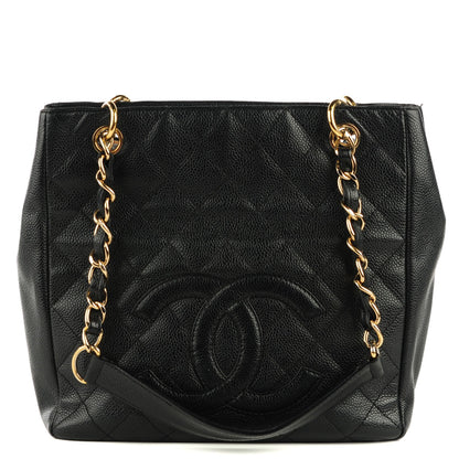 Chanel Caviar Quilted Petit Shopping Tote PST Black 1 of 7