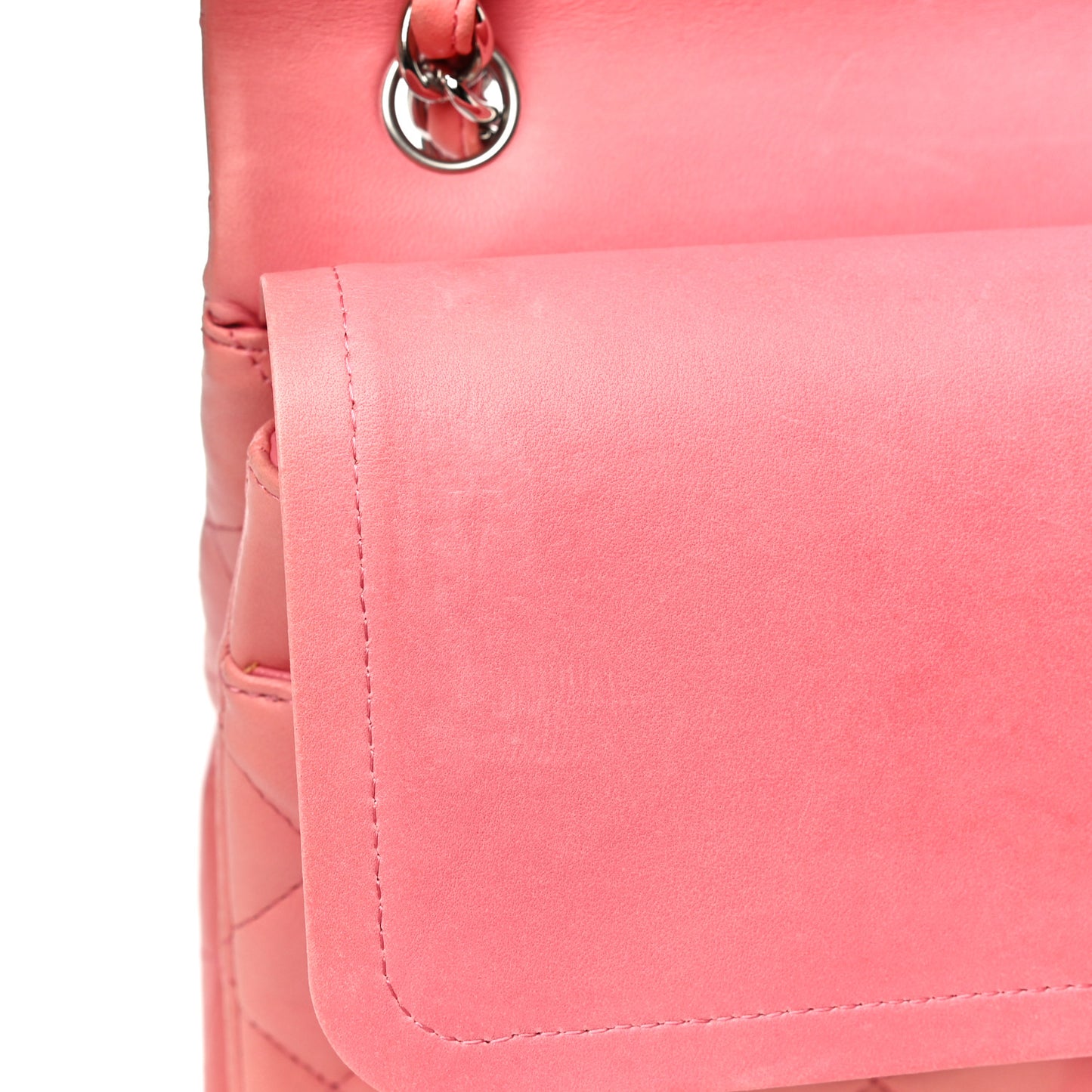 Lambskin Quilted Jumbo Double Flap Pink