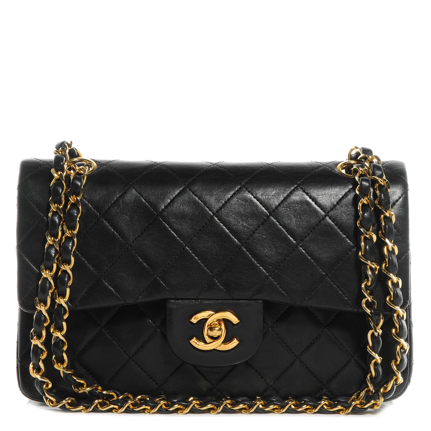 Lambskin Small Double Flap Black