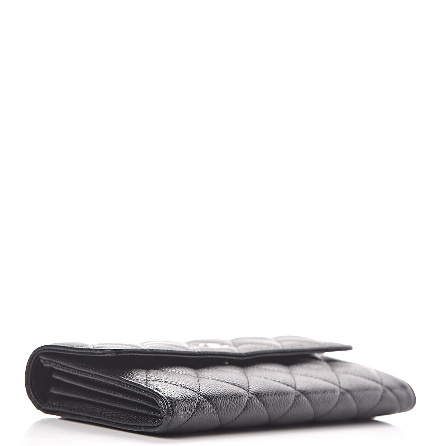 Chanel Caviar Quilted Large Gusset Flap Wallet Black 5 of 10