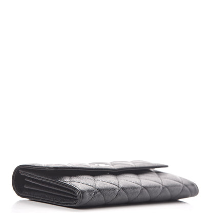 Chanel Caviar Quilted Large Gusset Flap Wallet Black 5 of 10