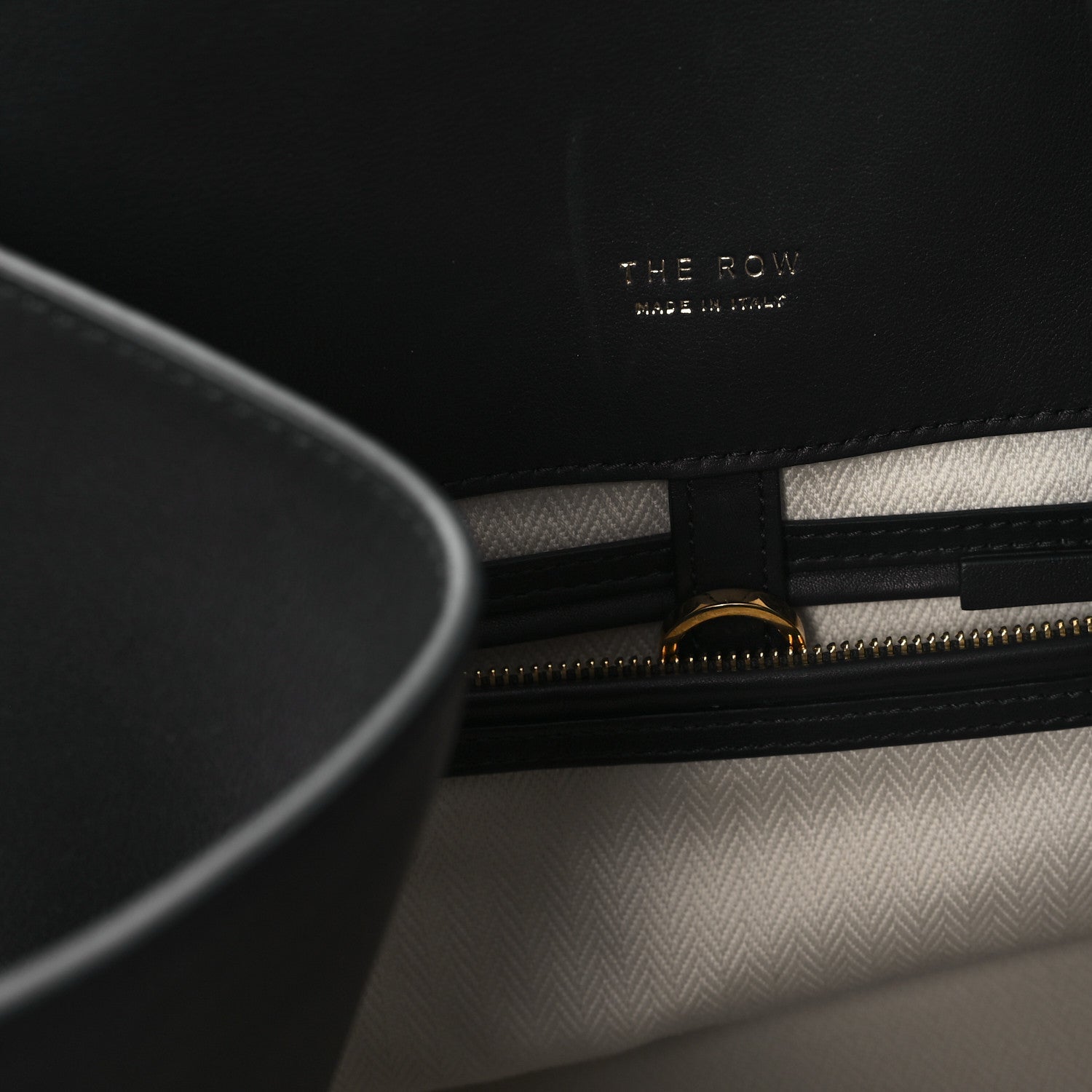 The Row Polished Saddle Calfskin Soft Margaux 15 Black 6 of 10