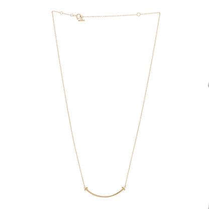 Tiffany 18K Yellow Gold Small T Smile Pendant Necklace 3 of 6