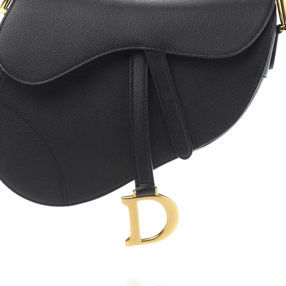 Christian Dior Grained Calfskin Saddle Bag Black 10 of 11