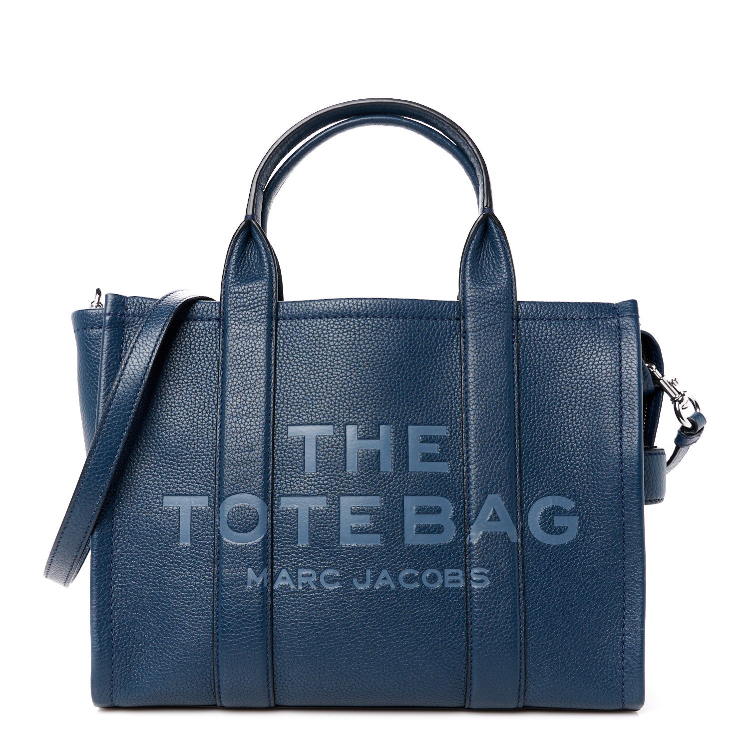 Marc Jacobs Grained Calfskin Medium The Tote Bag Blue 1 of 14