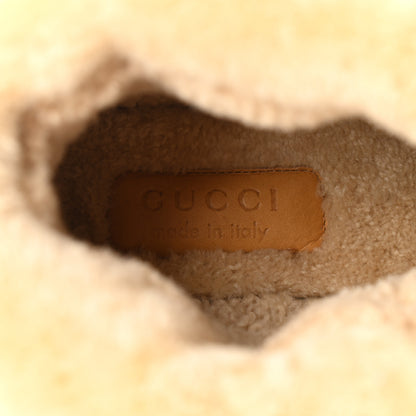 Gucci Covered Wool GG Monogram Mens Fria Horsebit Ankle Boots 8.5 Blue Red Butterscotch 8 of 8
