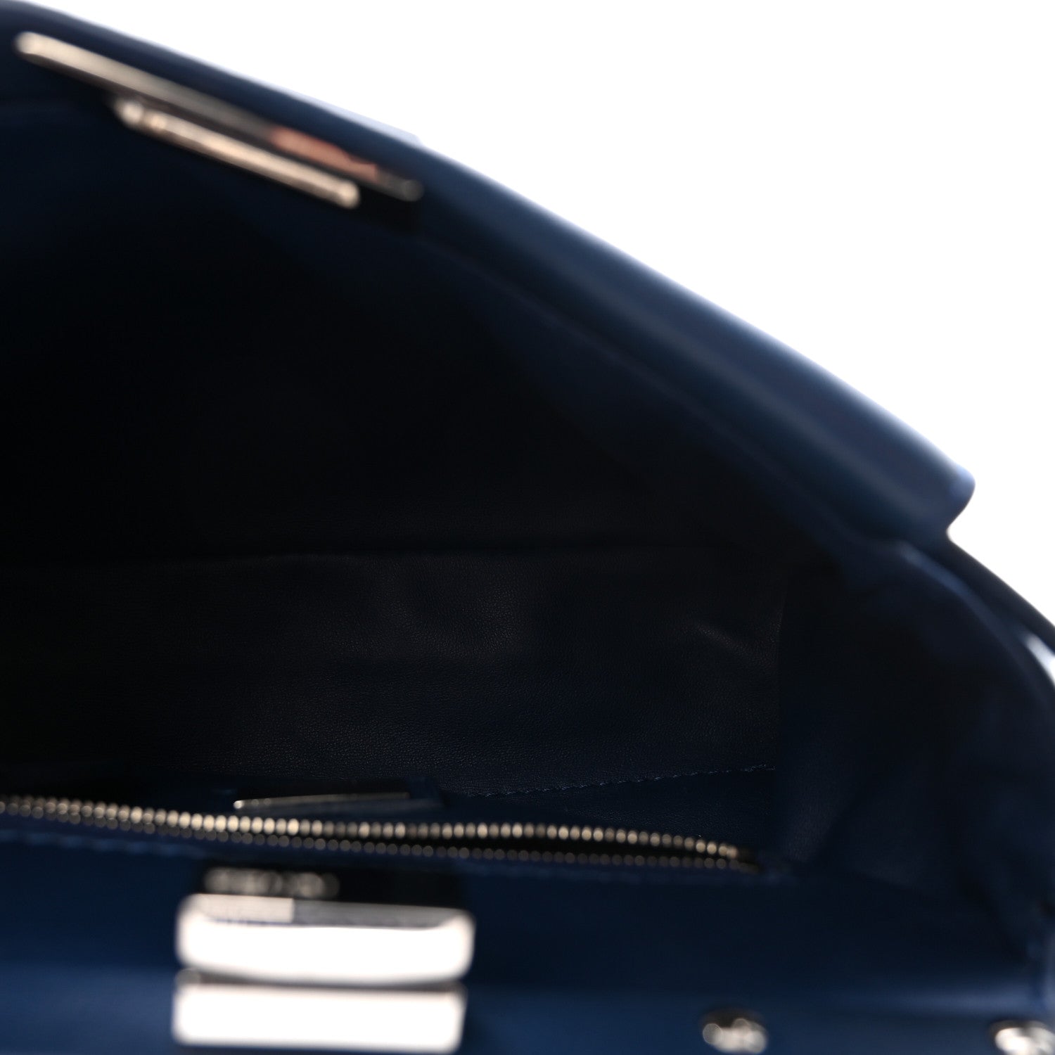 Fendi Nappa Mini Peekaboo Iconic Satchel Dark Blue 5 of 10