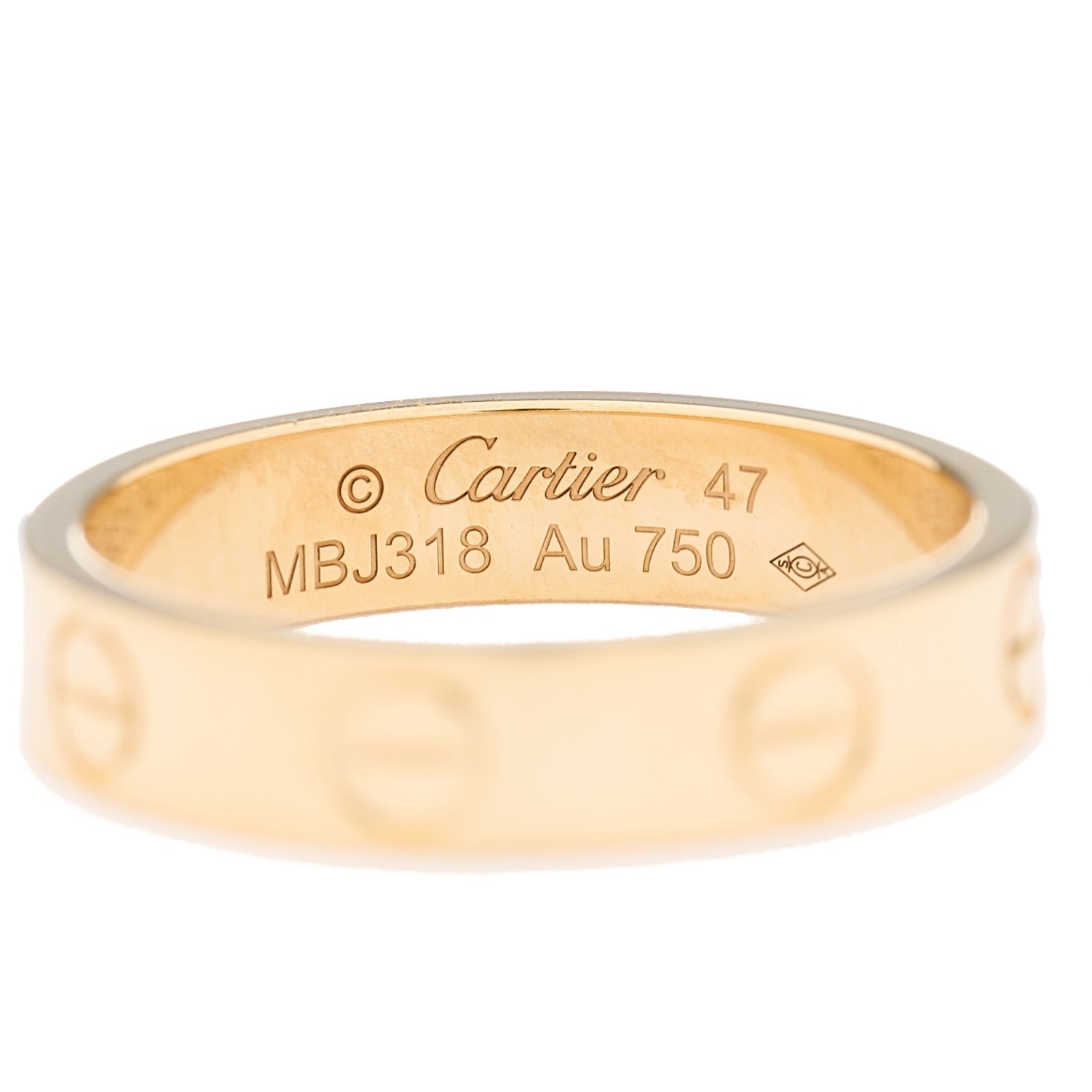 Cartier 18K Yellow Gold 3.5mm LOVE Wedding Band Ring 47 4 4 of 5