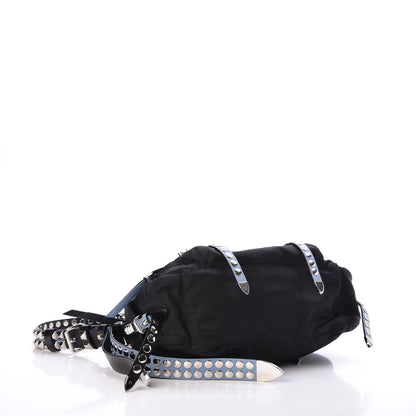 Prada Nylon New Vela Studded Messenger Black Astrale 4 of 7