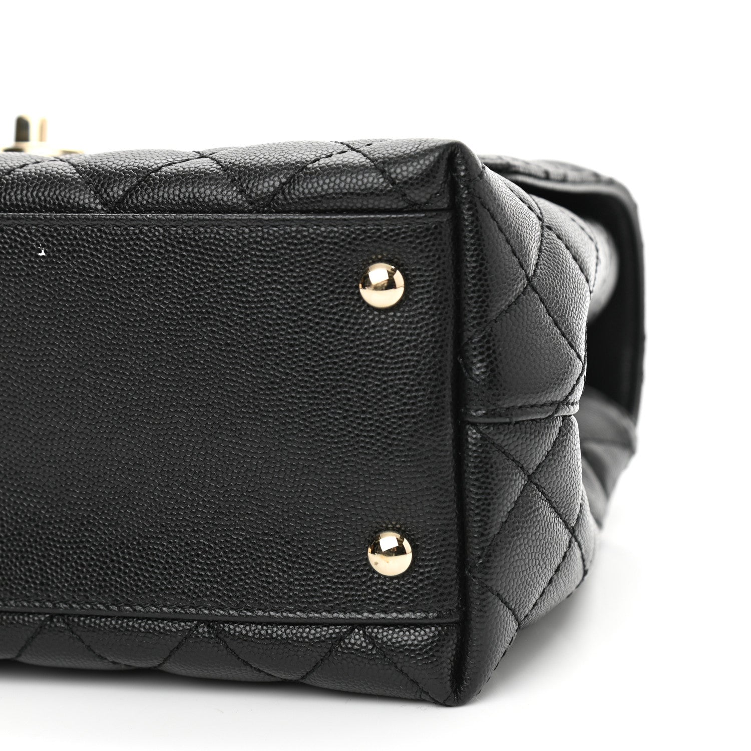 Chanel Caviar Lizard Embossed Quilted Small Coco Handle Flap Black 10 of 11