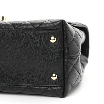 Chanel Caviar Lizard Embossed Quilted Small Coco Handle Flap Black 10 of 11
