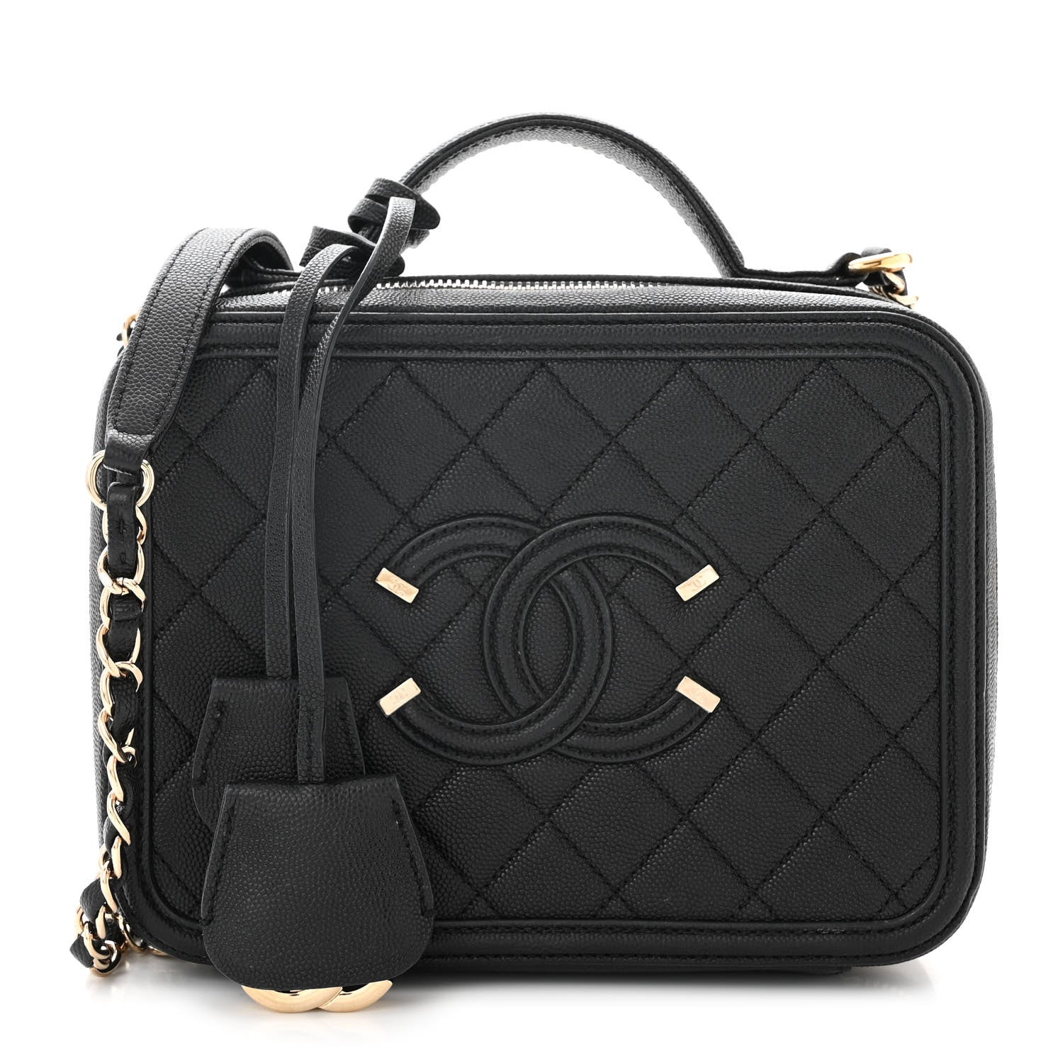 Chanel Caviar Quilted Medium CC Filigree Vanity Case Black 1 of 13