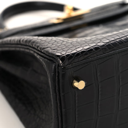 Hermes Matte Alligator Kelly Retourne 28 Black 8 of 11