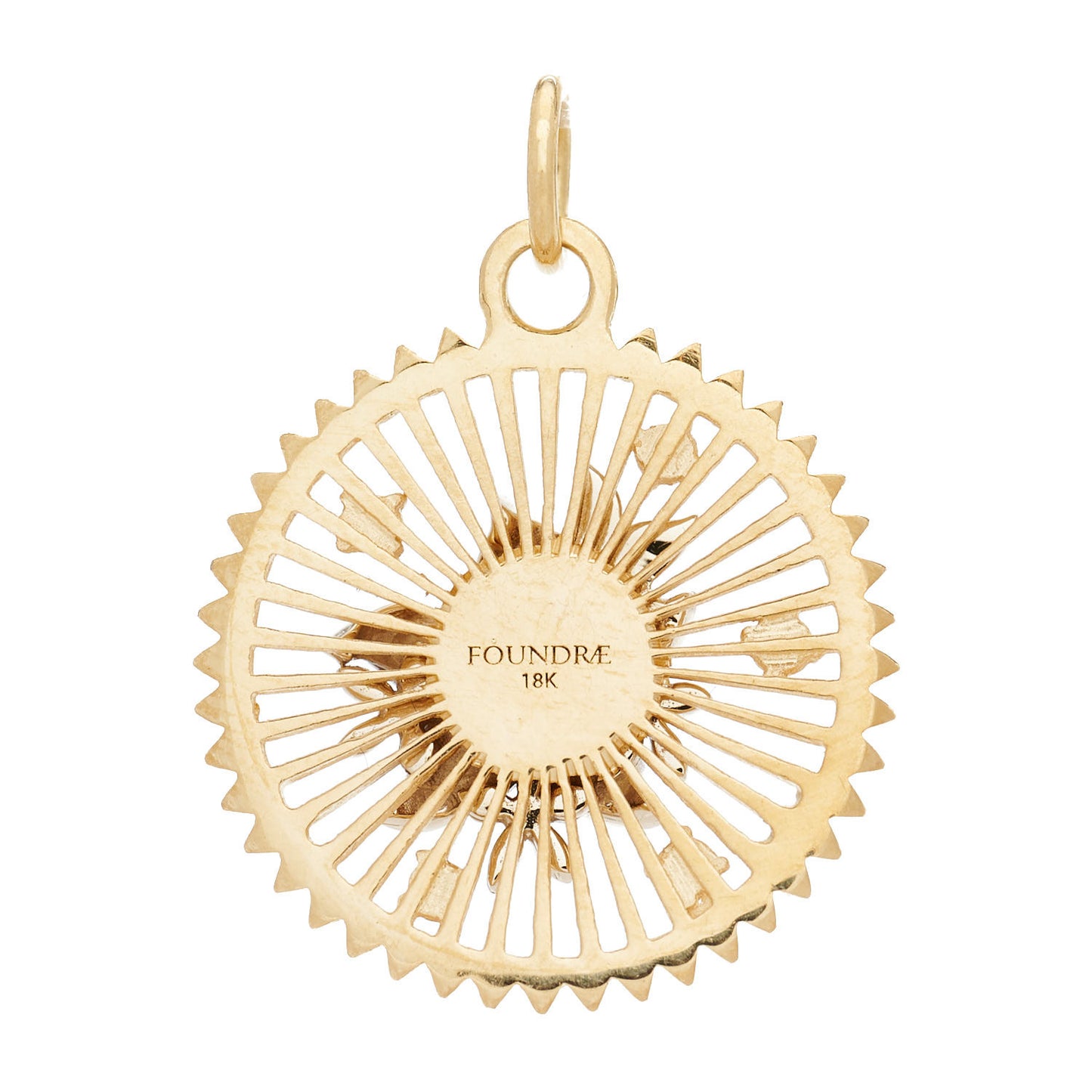 18K Yellow Gold Diamond Medium Resilience Medallion Pendant