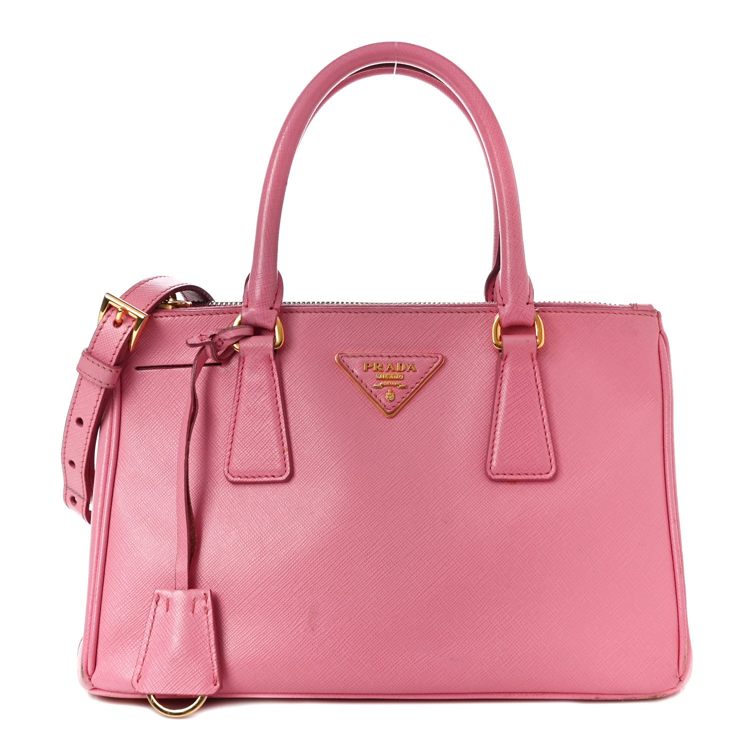 Prada Saffiano Lux Mini Galleria Double Zip Tote Begonia 1 of 35