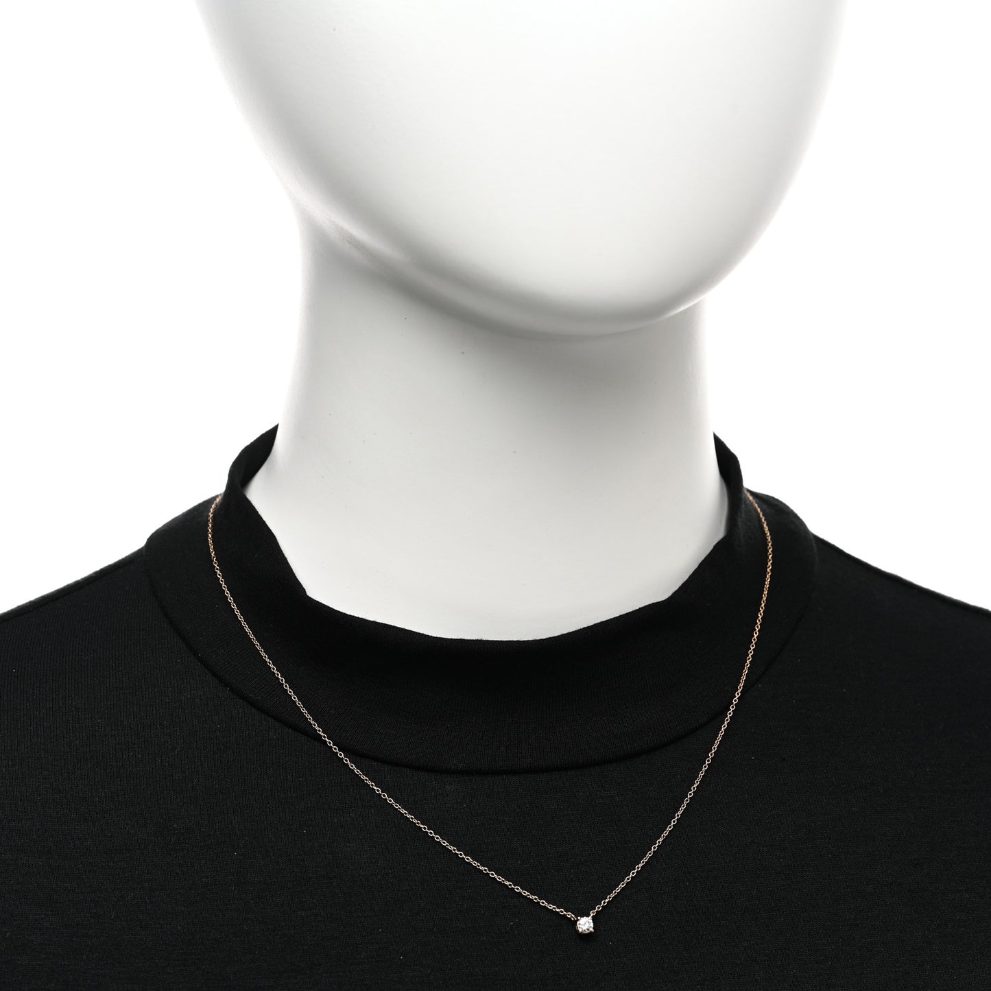18K Rose Gold Diamond .14ct Solitaire Pendant Necklace