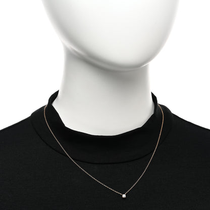 Tiffany 18K Rose Gold Diamond .14ct Solitaire Pendant Necklace 2 of 5