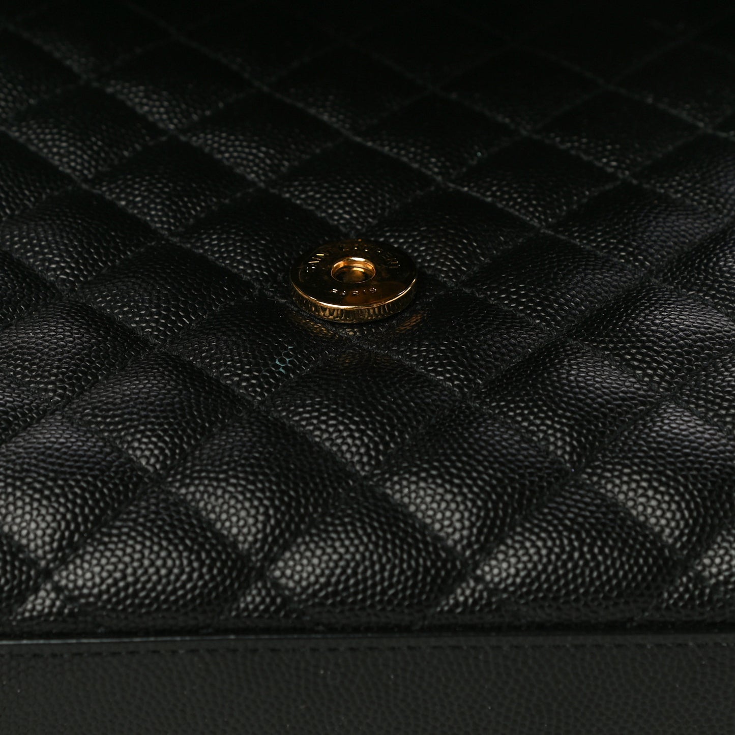 Grain De Poudre Textured Mixed Matelasse Triquilt Medium Monogram Satchel Black