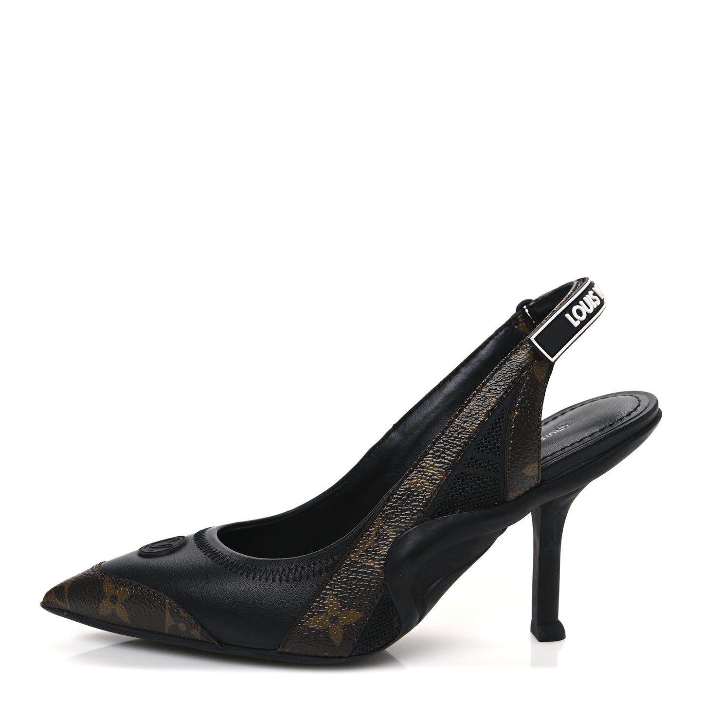 Patent Monogram Archlight Slingback Pumps 36 Black