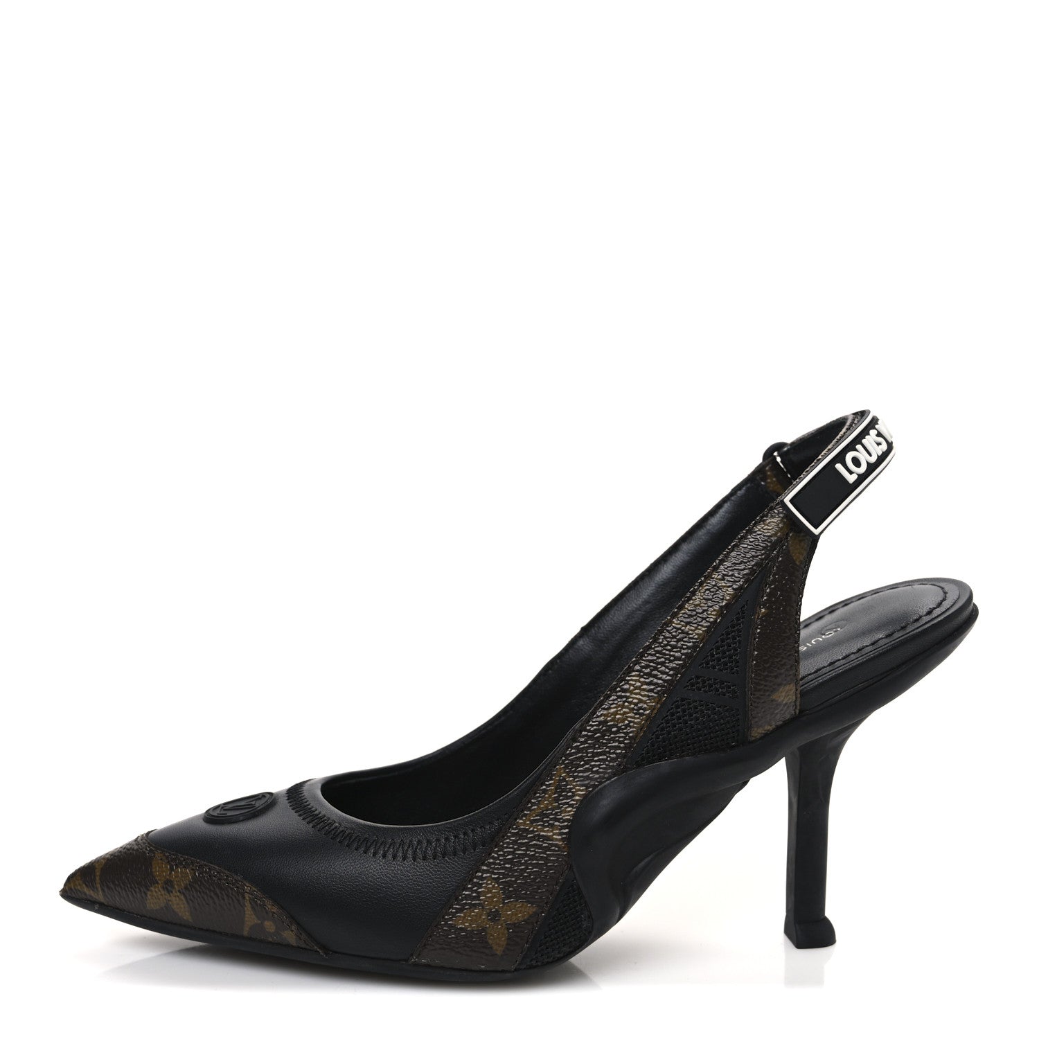 Louis Vuitton Patent Monogram Archlight Slingback Pumps 36 Black 1 of 11