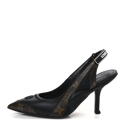 Louis Vuitton Patent Monogram Archlight Slingback Pumps 36 Black 1 of 11