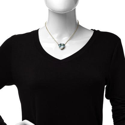 Irene Neuwirth 18K Yellow Gold Aquamarine Heart Pendant Necklace 2 of 4