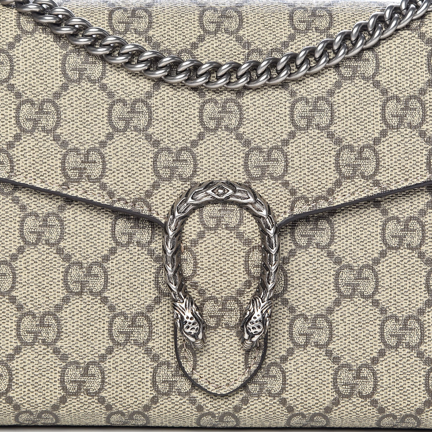 Gucci GG Supreme Monogram Mini Dionysus Chain Wallet Beige Taupe 10 of 10