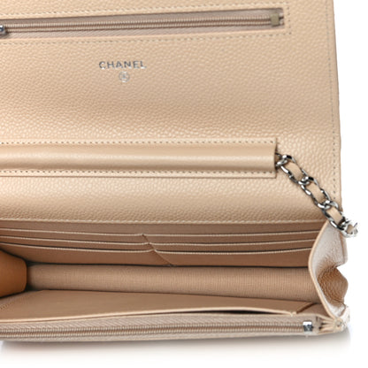 Chanel Caviar Quilted Wallet On Chain WOC Beige 5 of 12
