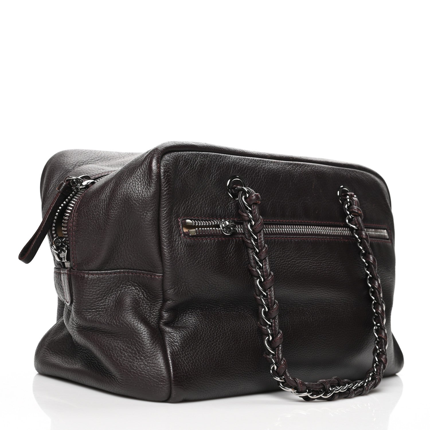 Chanel Deerskin Luxe Ligne Bowler Purple 3 of 13