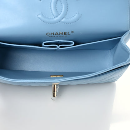 Chanel Caviar Quilted Small Double Flap Light Blue 5 of 10