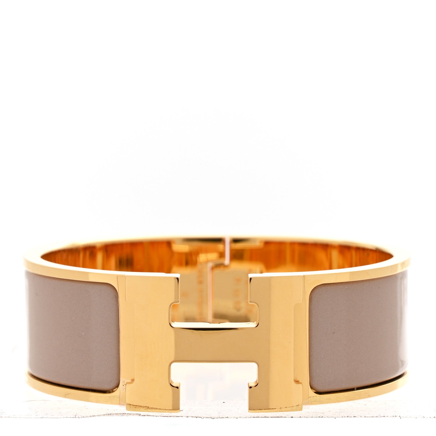 Hermes Enamel Wide Clic Clac H Bracelet PM Marron Glace 1 of 4