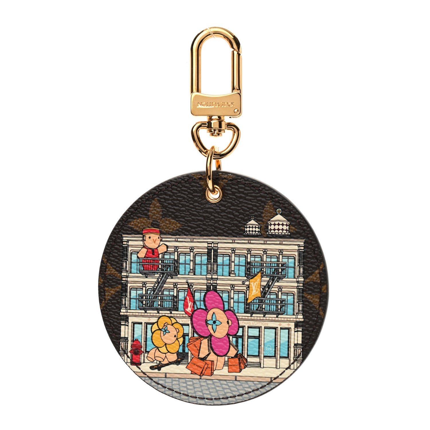 Louis Vuitton Monogram 2022 Christmas Animation New York Soho Bag Charm Key Ring Yellow 1 of 4