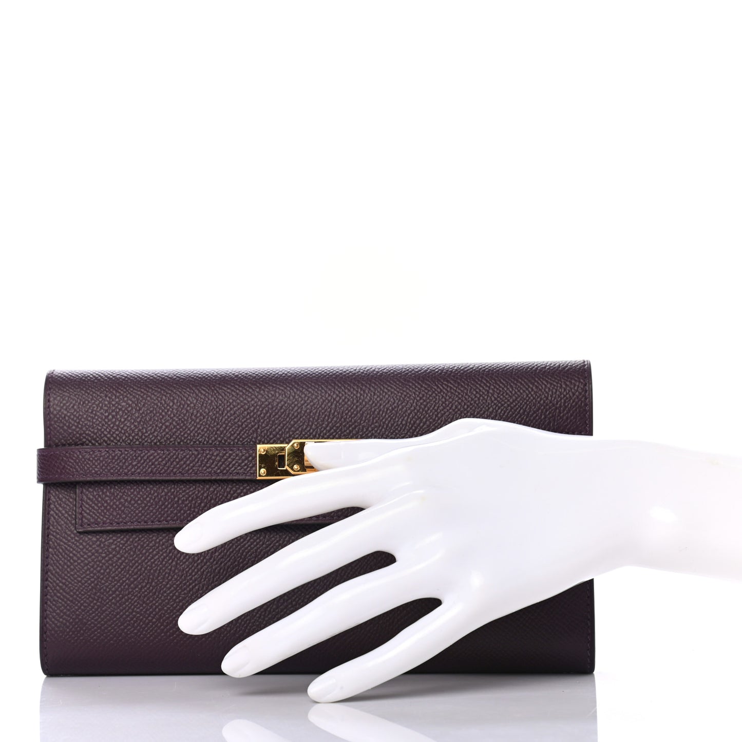 Epsom Verso Kelly Longue Wallet Raisin Anemone