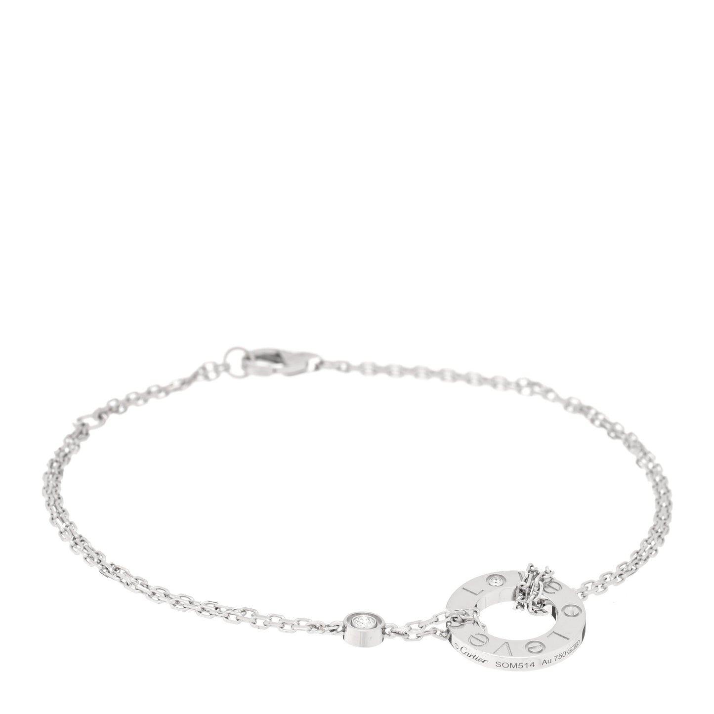 18K White Gold Diamond LOVE Bracelet