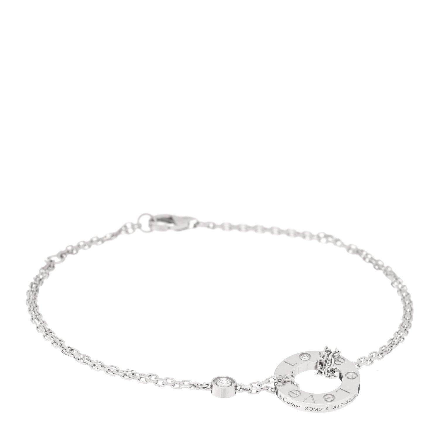 Cartier 18K White Gold Diamond LOVE Bracelet 1 of 4