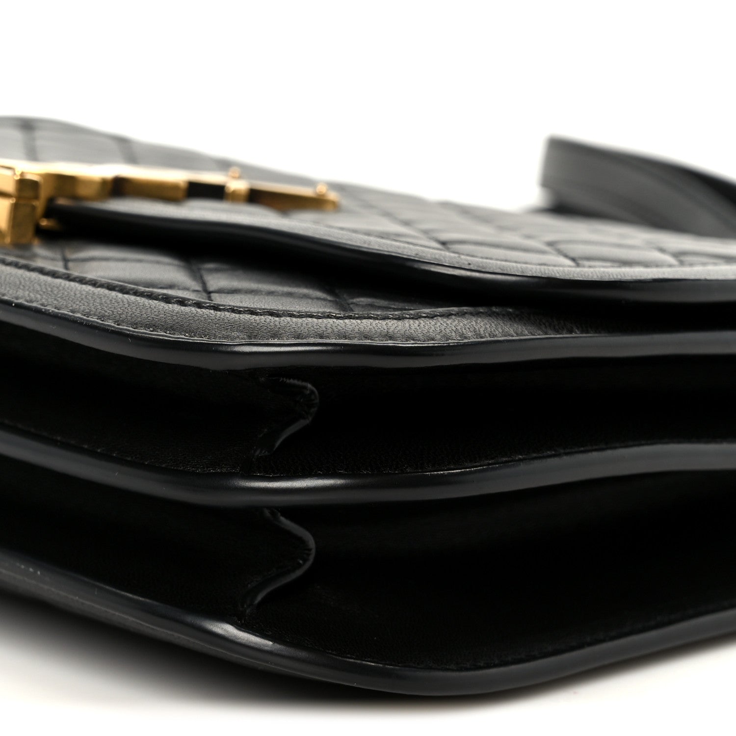 Saint Laurent Lambskin Quilted Monogram Medium Solferino Satchel Black 12 of 12